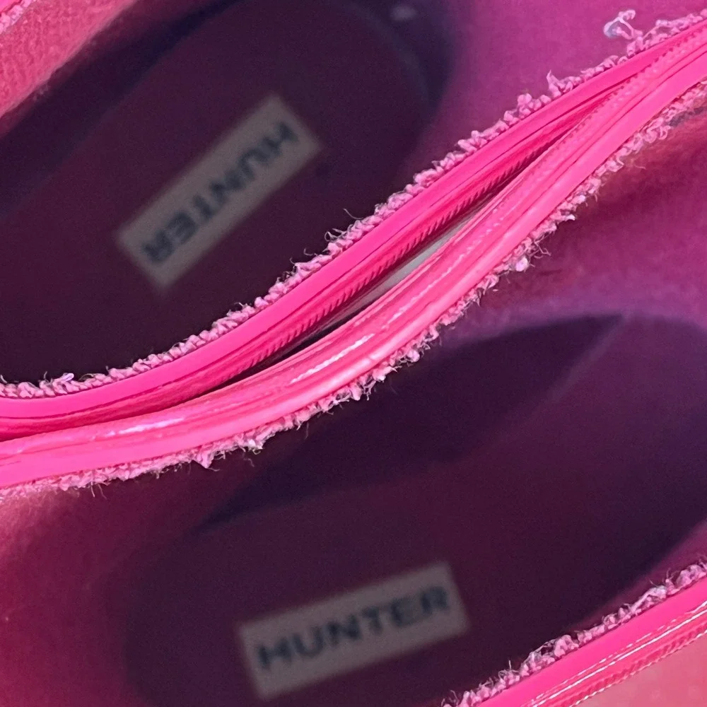 Hunter Kids Pink Glitter Waterproof Rain Boots UK 7 US 8 Toddler Sparkly Boots